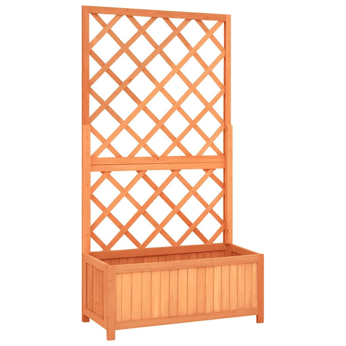 Jardinieră cu spalier, maro, 70x30x135 cm, lemn masiv brad - WALTI WALTI