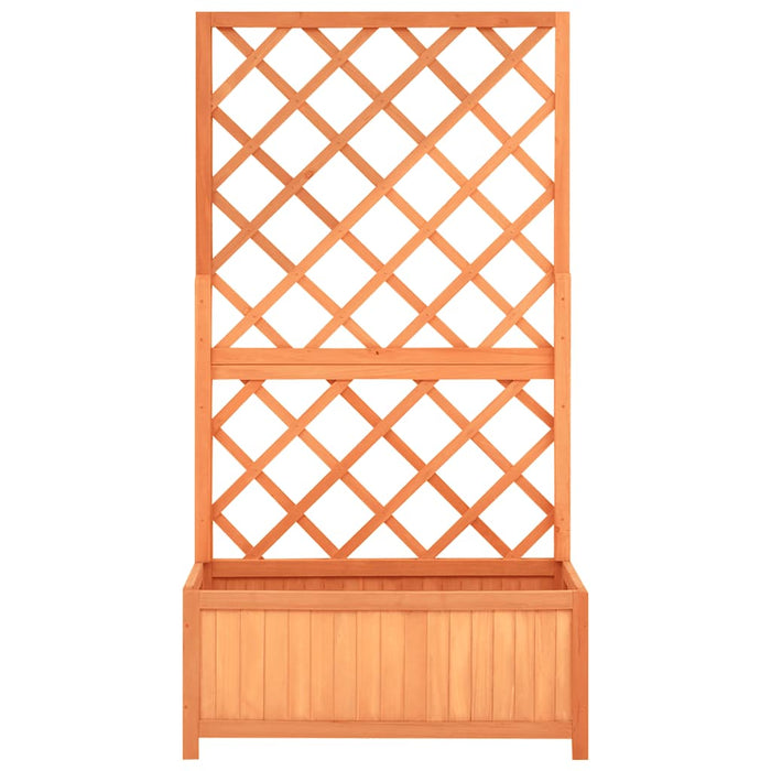 Jardinieră cu spalier, maro, 70x30x135 cm, lemn masiv brad - WALTI WALTI