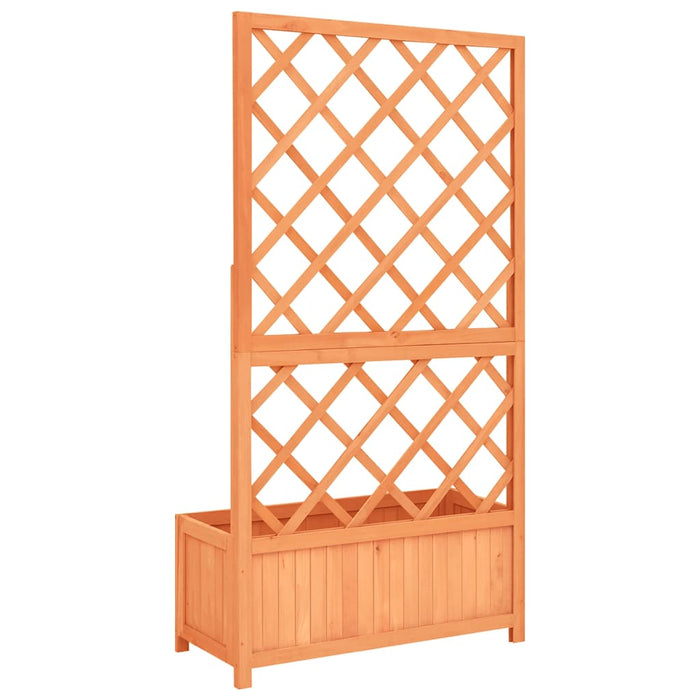 Jardinieră cu spalier, maro, 70x30x135 cm, lemn masiv brad - WALTI WALTI