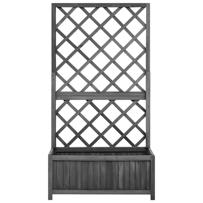 Jardinieră colț cu spalier, negru, 70x30x135 cm,lemn masiv brad - WALTI WALTI