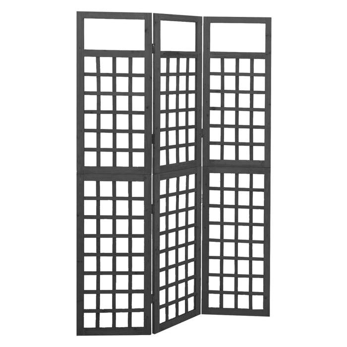 Separator cameră cu 3 panouri negru 121x180 cm nuiele lemn brad - WALTI WALTI