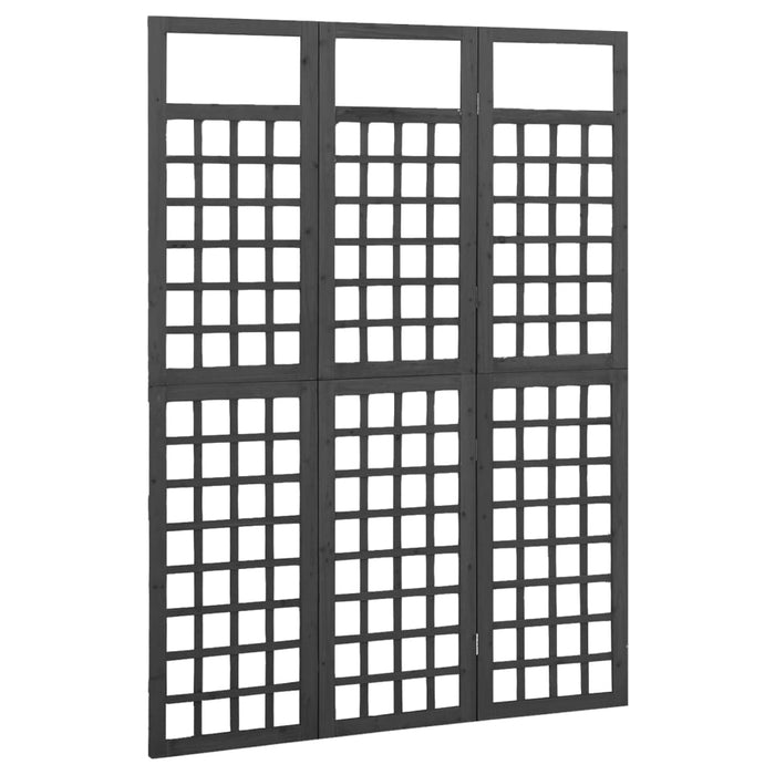 Separator cameră cu 3 panouri negru 121x180 cm nuiele lemn brad - WALTI WALTI