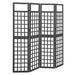Separator cameră cu 4 panouri negru 161x180 cm nuiele lemn brad - WALTI WALTI