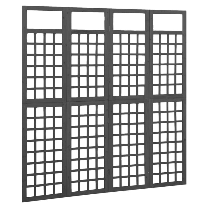 Separator cameră cu 4 panouri negru 161x180 cm nuiele lemn brad - WALTI WALTI