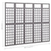 Separator cameră cu 5 panouri gri 201,5x180 cm nuiele lemn brad - WALTI WALTI