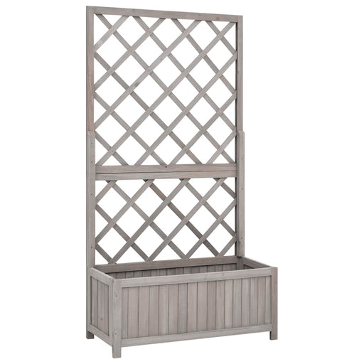 Jardinieră colț cu spalier, gri, 70x30x135 cm, lemn masiv brad - WALTI WALTI