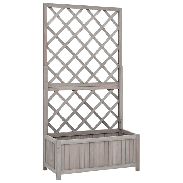 Jardinieră colț cu spalier, gri, 70x30x135 cm, lemn masiv brad - WALTI WALTI