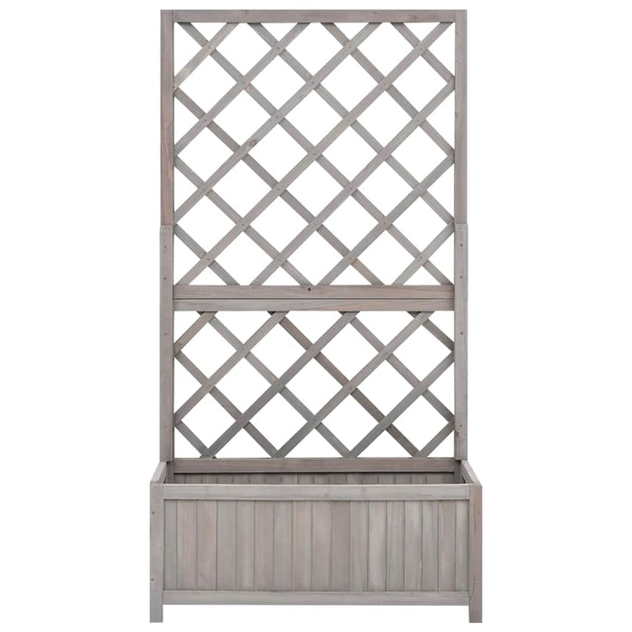 Jardinieră colț cu spalier, gri, 70x30x135 cm, lemn masiv brad - WALTI WALTI