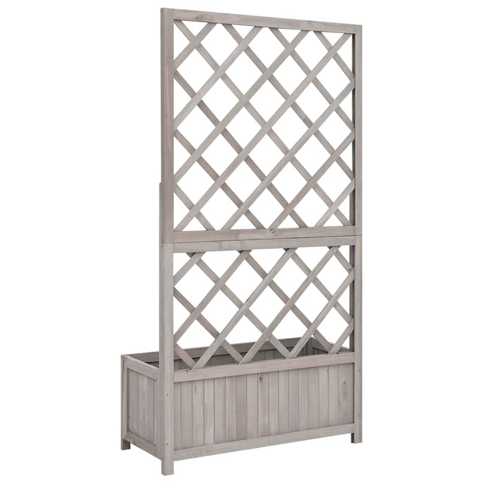 Jardinieră colț cu spalier, gri, 70x30x135 cm, lemn masiv brad - WALTI WALTI