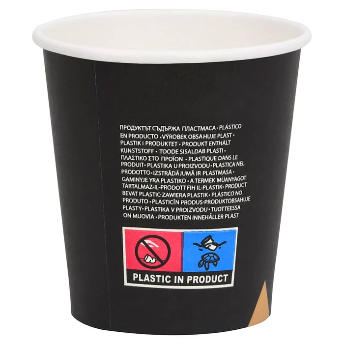 Pahare de cafea de hârtie, 1000 buc., negru, 200 ml WALTI