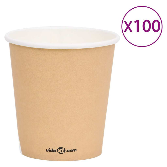 Pahare de cafea de hârtie, 100 buc., maro, 200 ml WALTI