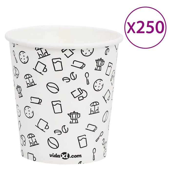 Pahare de cafea de hârtie, 250 buc., alb și negru, 200 ml WALTI
