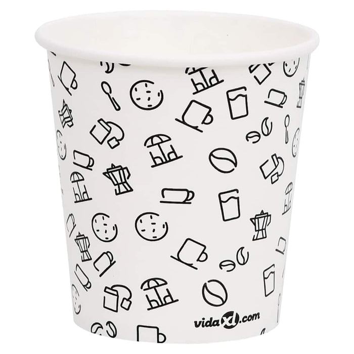 Pahare de cafea de hârtie, 250 buc., alb și negru, 200 ml WALTI