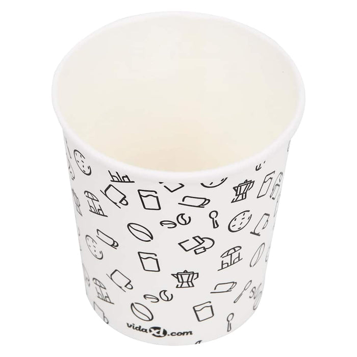 Pahare de cafea de hârtie, 250 buc., alb și negru, 200 ml WALTI