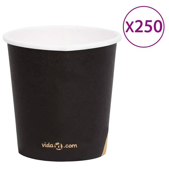Pahare de cafea de hârtie, 250 buc., negru, 120 ml WALTI