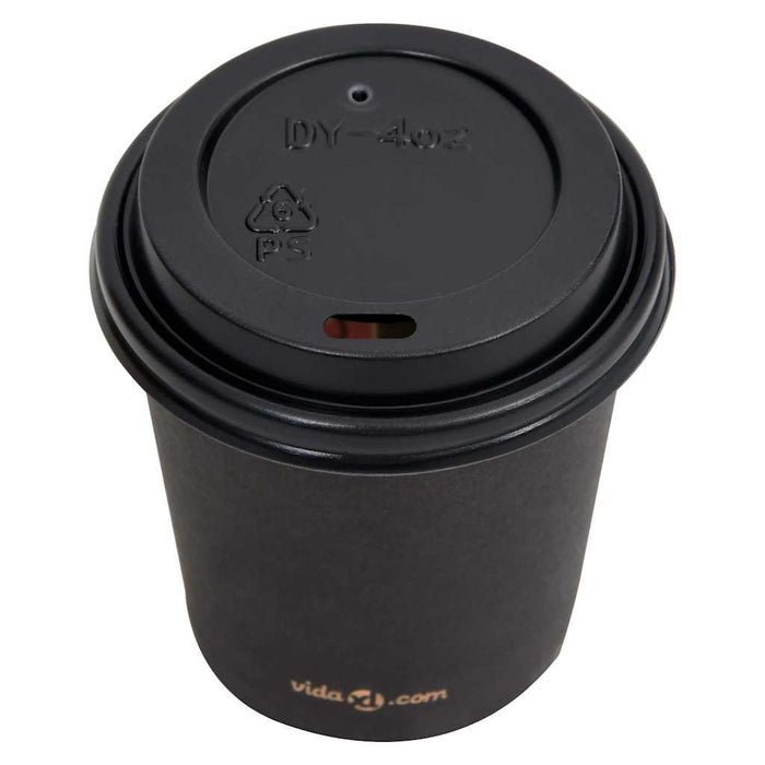 Pahare de cafea de hârtie cu capace, 250 buc., negru, 120 ml WALTI