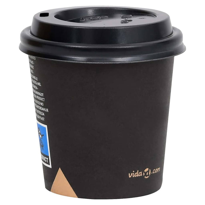 Pahare de cafea de hârtie cu capace, 1000 buc., negru, 120 ml WALTI