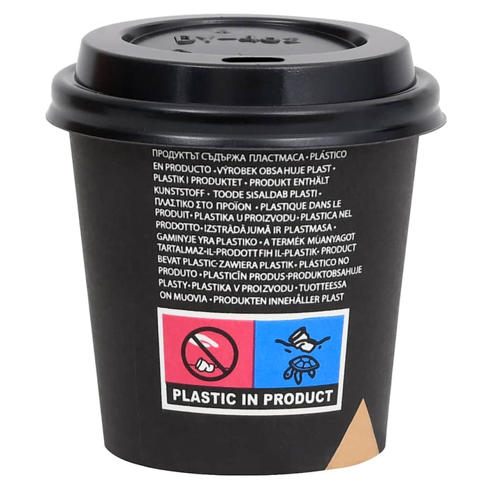 Pahare de cafea de hârtie cu capace, 1000 buc., negru, 120 ml WALTI
