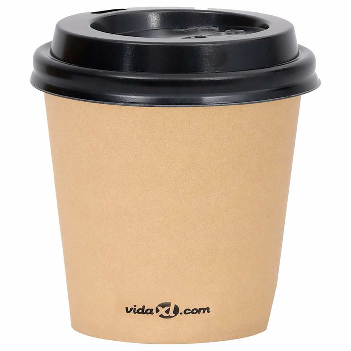 Pahare de cafea de hârtie cu capace, 500 buc., maro, 120 ml WALTI