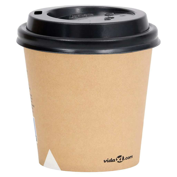 Pahare de cafea de hârtie cu capace, 500 buc., maro, 120 ml WALTI