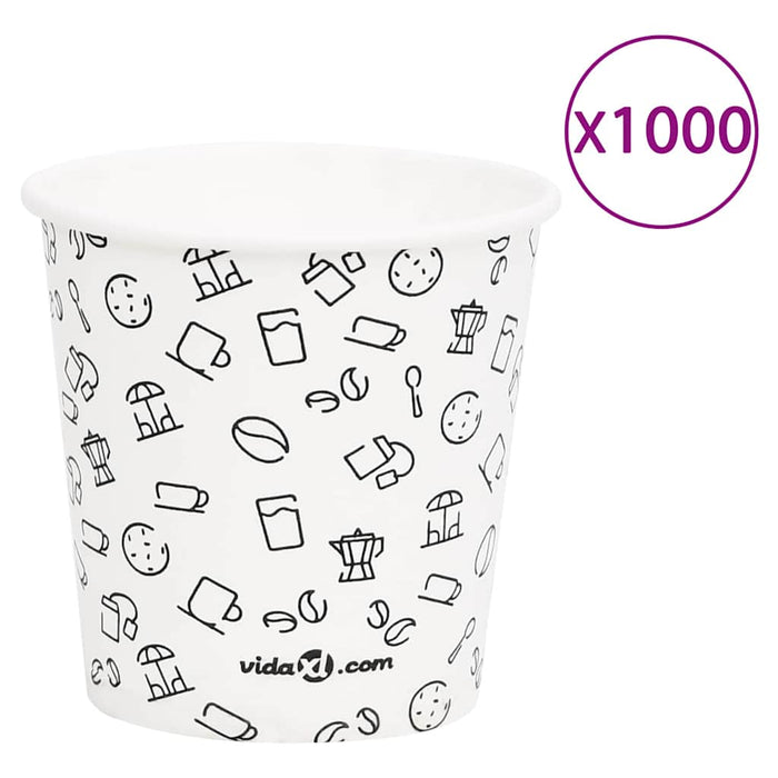 Pahare de cafea de hârtie, 1000 buc., alb și negru, 120 ml WALTI
