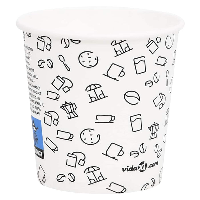 Pahare de cafea de hârtie, 1000 buc., alb și negru, 120 ml WALTI