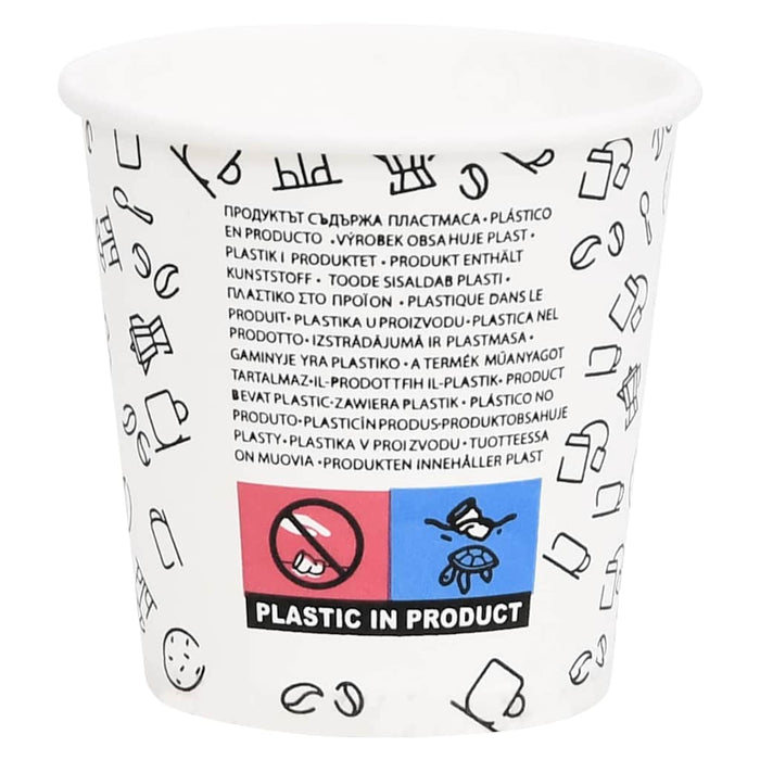 Pahare de cafea de hârtie, 1000 buc., alb și negru, 120 ml WALTI