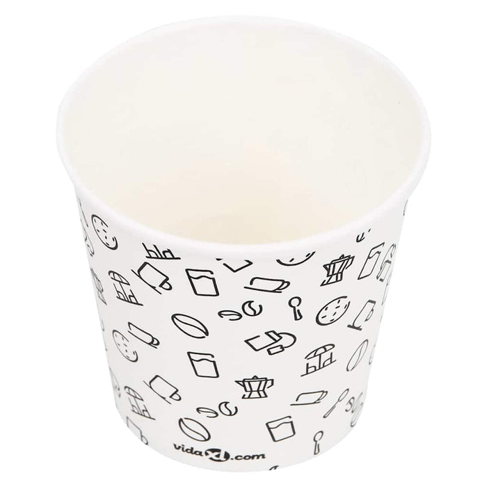 Pahare de cafea de hârtie, 1000 buc., alb și negru, 120 ml WALTI