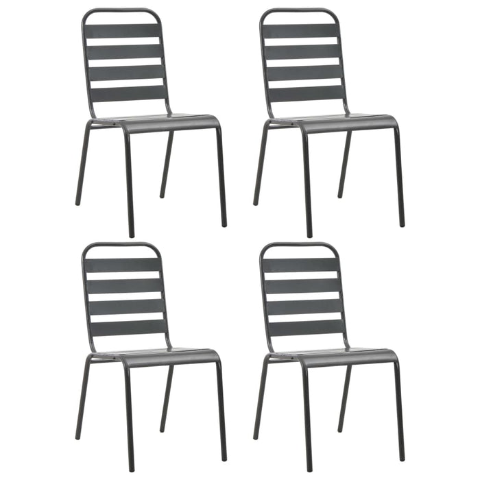 Set de masă pentru grădină, 5 piese, gri închis, oțel - WALTI WALTI