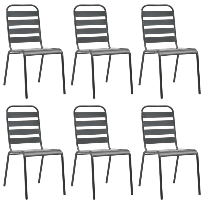 Set mobilier pentru grădină, 7 piese, gri închis, oțel - WALTI WALTI