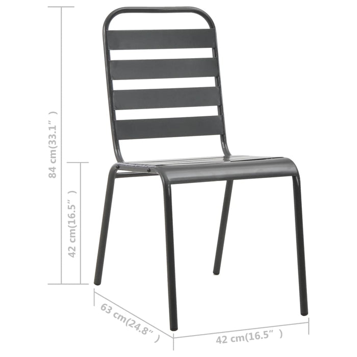 Set mobilier pentru grădină, 7 piese, gri închis, oțel - WALTI WALTI