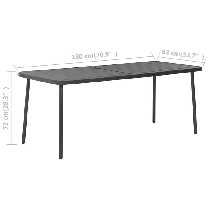 Set mobilier pentru grădină, 7 piese, gri închis, oțel - WALTI WALTI
