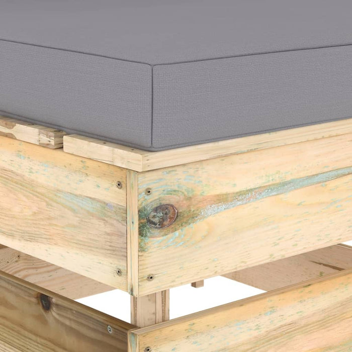 Canapea de mijloc modulară cu perne, lemn verde tratat - WALTI WALTI