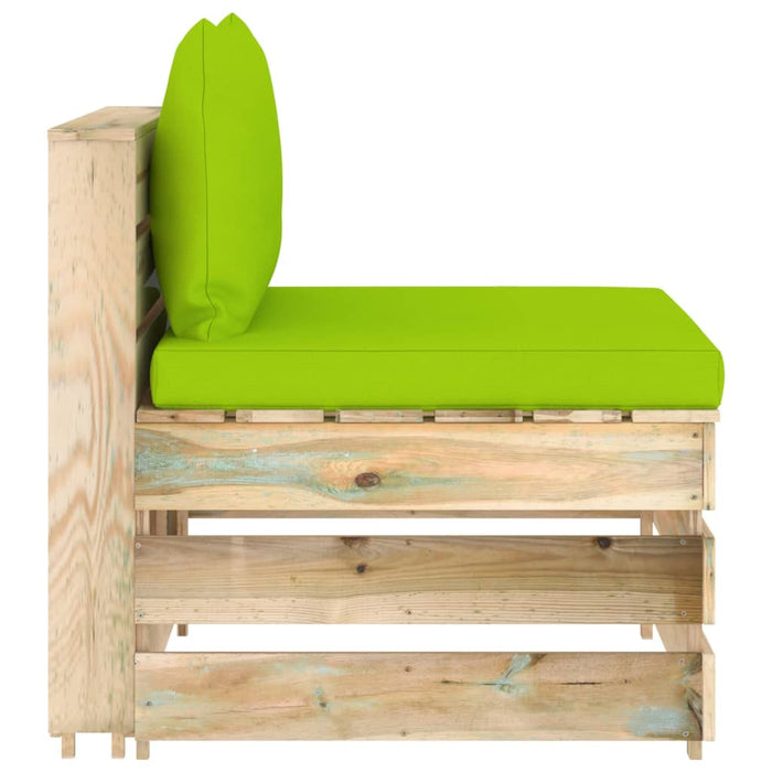 Canapea de mijloc modulară cu perne, lemn verde tratat - WALTI WALTI