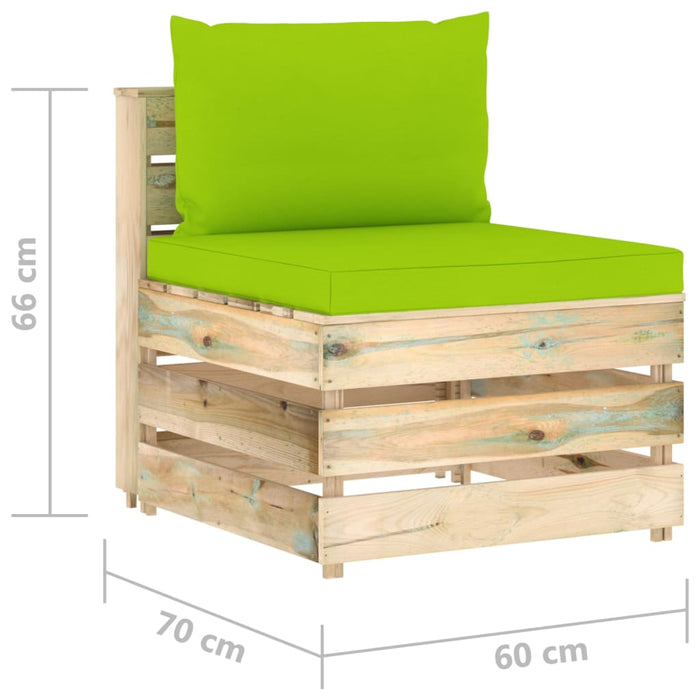 Canapea de mijloc modulară cu perne, lemn verde tratat - WALTI WALTI