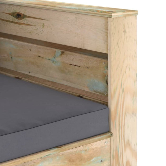 Set mobilier de grădină cu perne, 2 piese, lemn verde tratat - WALTI WALTI