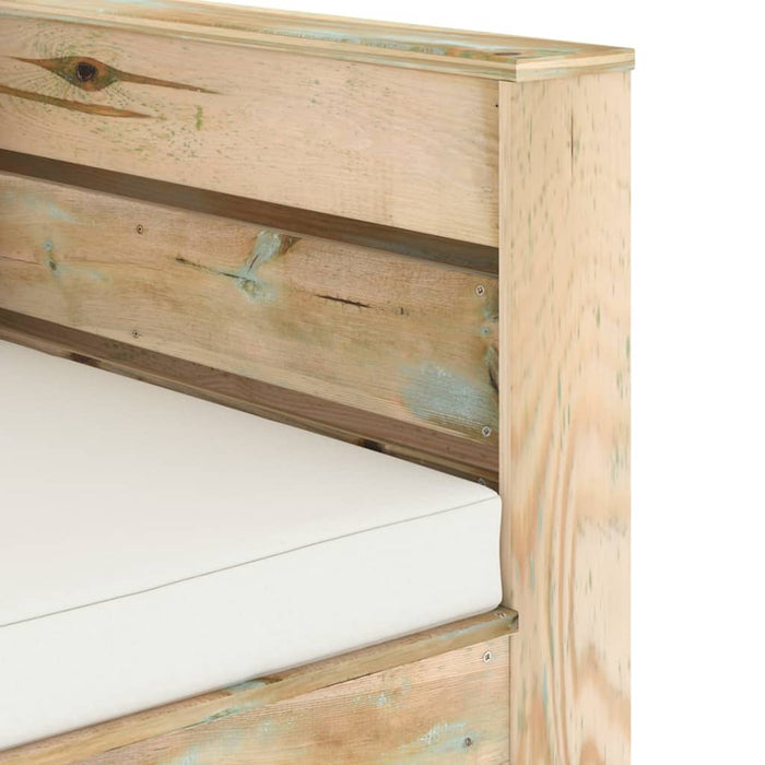 Set mobilier de grădină cu perne, 2 piese, lemn verde tratat WALTI
