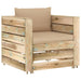 Set mobilier grădină, 2 piese, cu perne, verde, lemn impregnat - WALTI WALTI