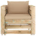 Set mobilier grădină, 2 piese, cu perne, verde, lemn impregnat - WALTI WALTI