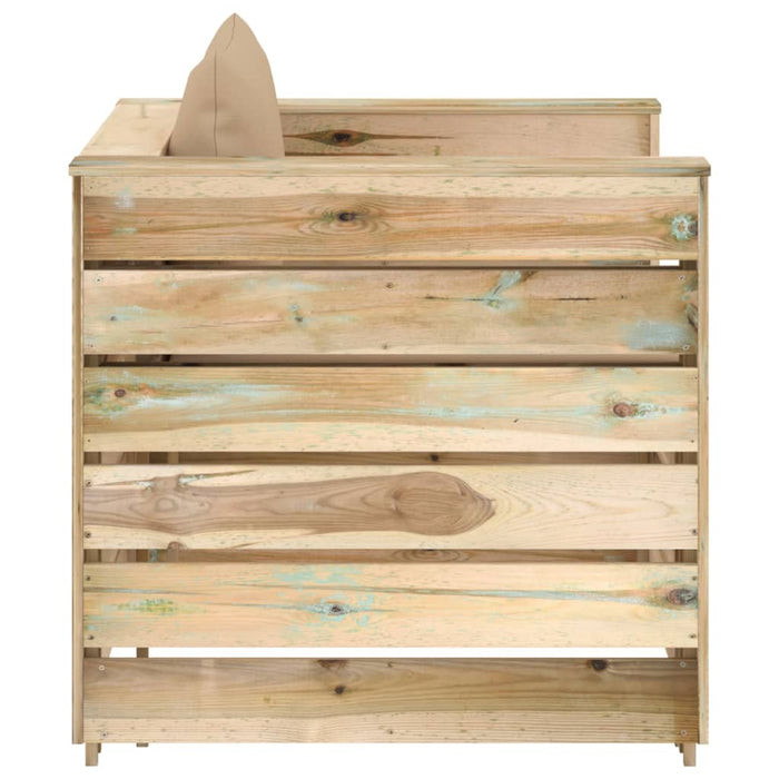 Set mobilier grădină, 2 piese, cu perne, verde, lemn impregnat - WALTI WALTI