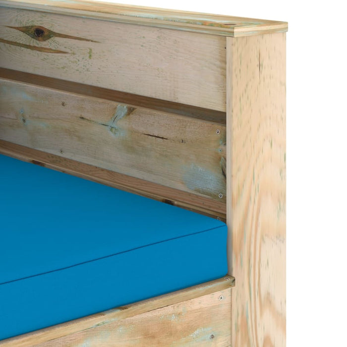 Set mobilier grădină cu perne, 2 piese, lemn tratat verde - WALTI WALTI
