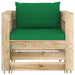 Set mobilier grădină cu perne, 2 piese, lemn tratat verde - WALTI WALTI