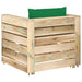 Set mobilier grădină cu perne, 2 piese, lemn tratat verde - WALTI WALTI