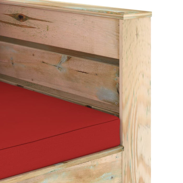 Set mobilier grădină cu perne, 2 piese, lemn tratat verde - WALTI WALTI