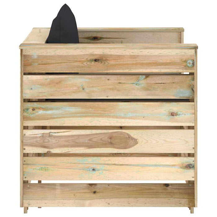 Set mobilier de grădină cu perne, 2 piese, lemn verde tratat WALTI