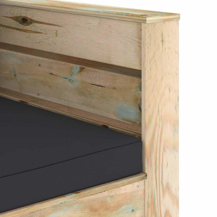 Set mobilier de grădină cu perne, 2 piese, lemn verde tratat WALTI