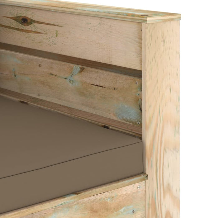 Set mobilier grădină, 2 piese, cu perne, verde, lemn impregnat WALTI