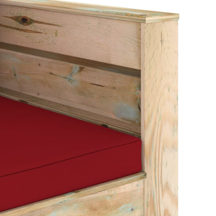Set mobilier de grădină cu perne, 2 piese, lemn verde tratat - WALTI WALTI