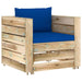 Set mobilier grădină cu perne, 2 piese, lemn tratat verde - WALTI WALTI