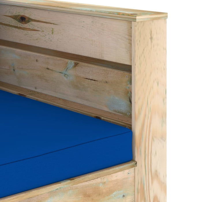 Set mobilier grădină cu perne, 2 piese, lemn tratat verde - WALTI WALTI